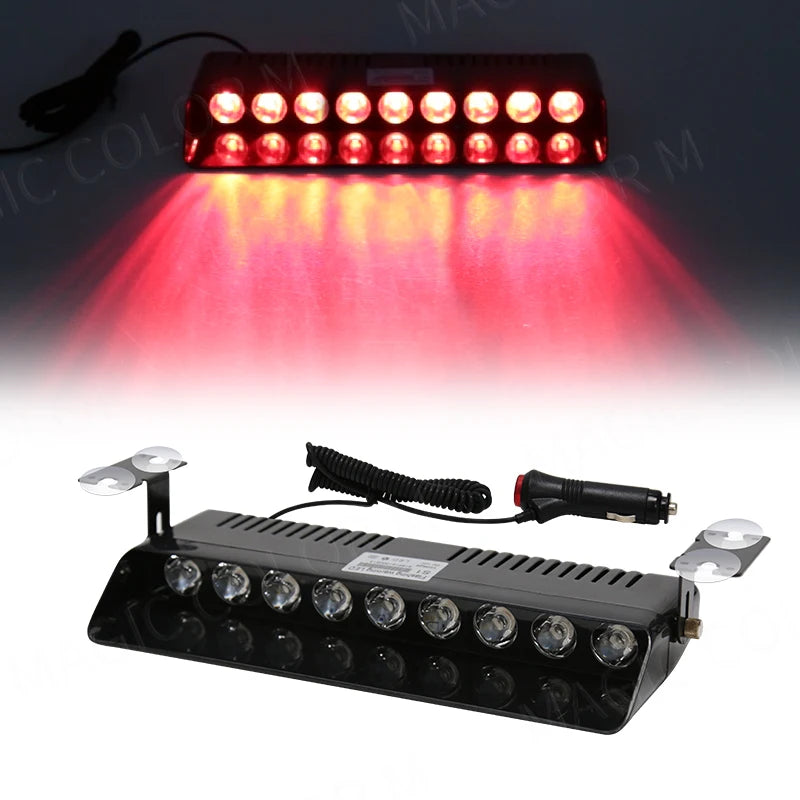 9 LED Car Strobe Light Fireman Emergency Windshield Agricultural Flash Warning Signal Beacon Truck Trailer Vehicle 12v