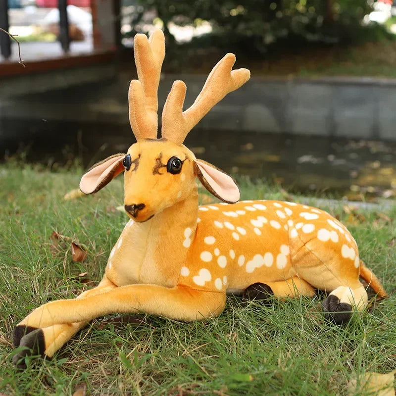 Giant Stuffed Plush Animal Real Life Deer Toy Kids Doll Teaching Prop Toy Children's Birthday Gift Simulation Sika Deer Model