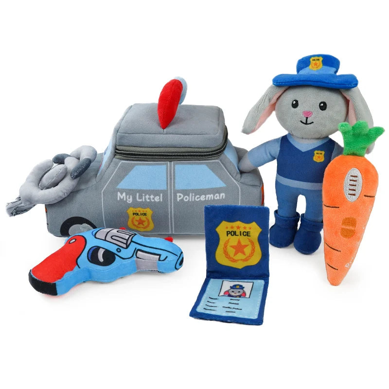 Cute Pretend Play Plush Toy Set My Little Policeman Chef Detective Firefighter Doctor Pirate Role-Play Intresting Toys Gift