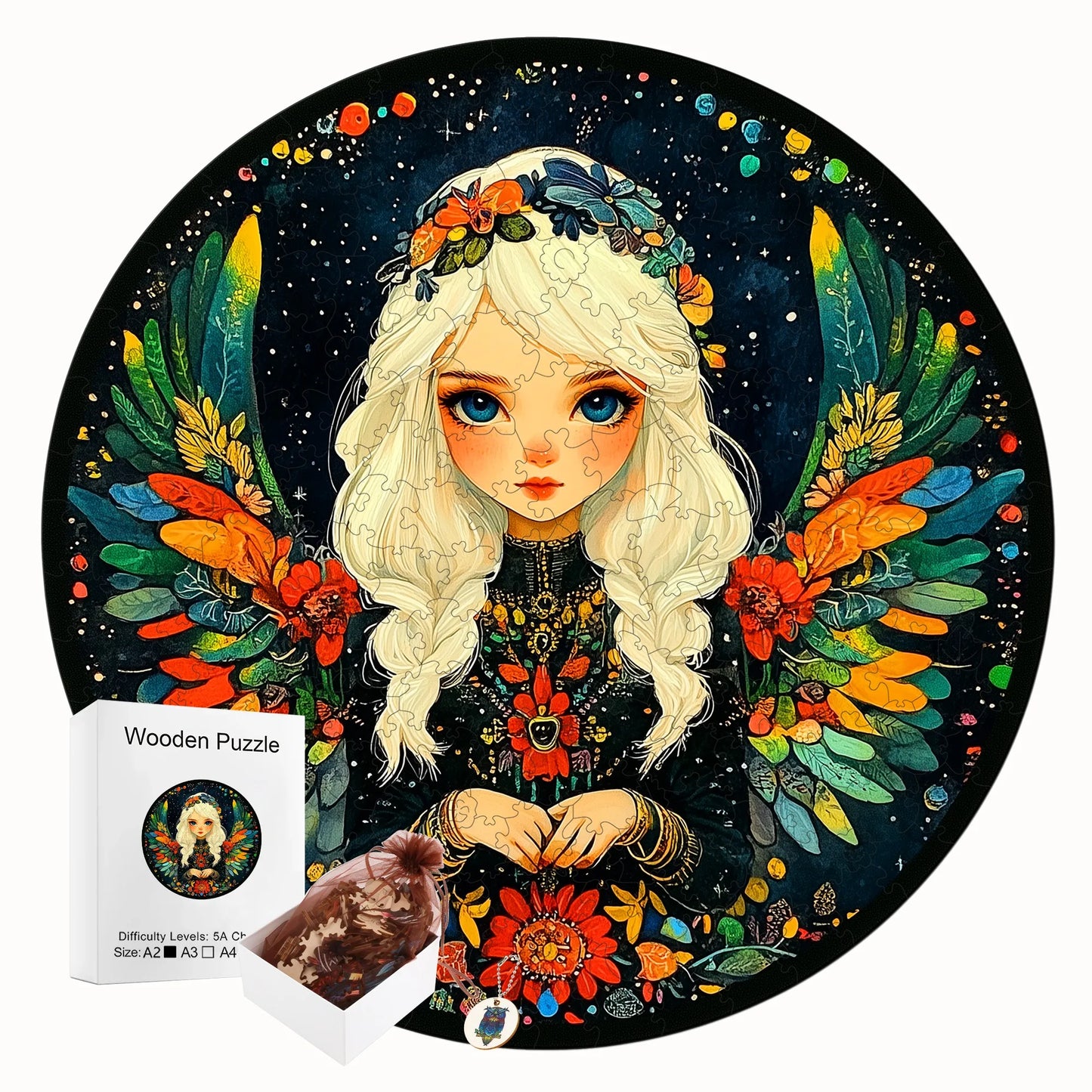 Fantasy Wooden Jigsaw Puzzle - Magical Style Wooden Decor Painting - Christmas and Halloween Gift Toy For Teen And Kid