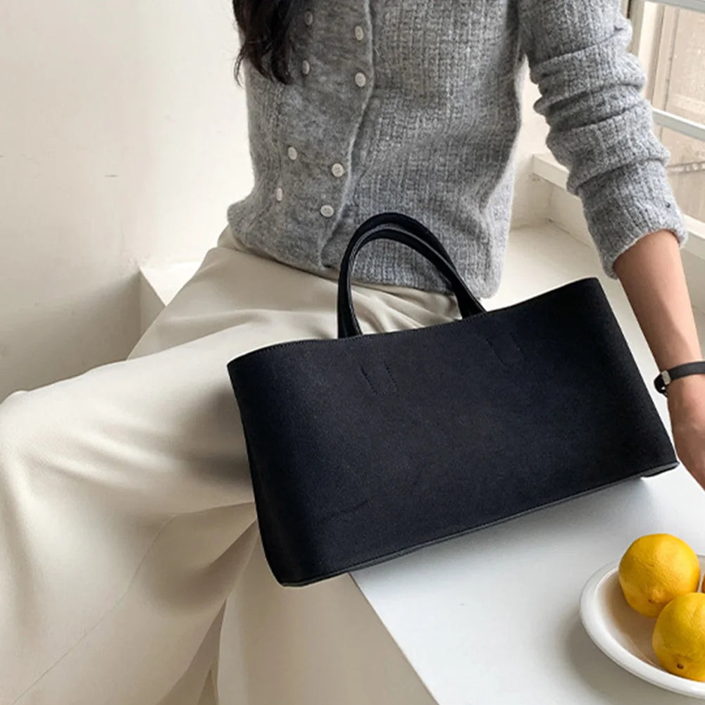 Women's Tote Bag Large Capacity Handbag with Multi-Pocket Suede Top Handle Bag