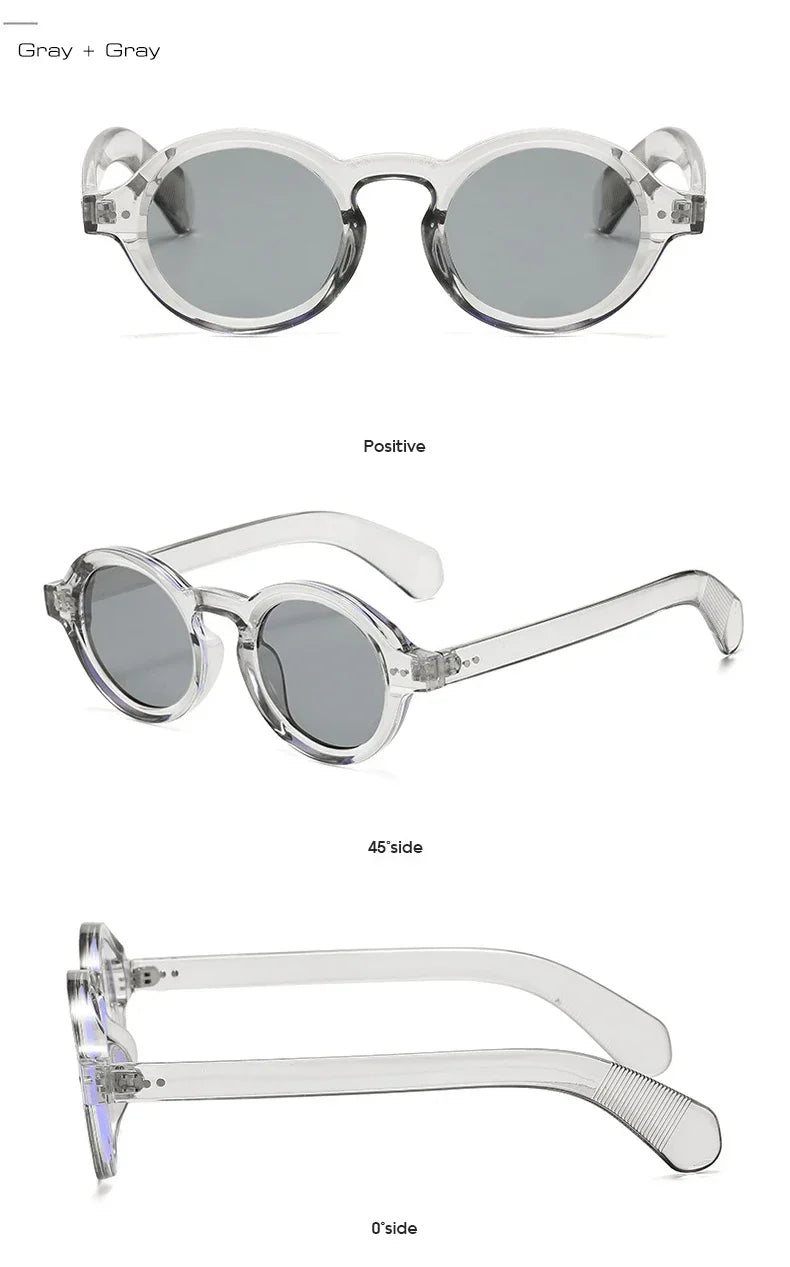 JNPCXI Retro Round Women Polarized Sunglasses Fashion Rivets Decoration Men Punk Shades UV400 Leopard Sun Glasses