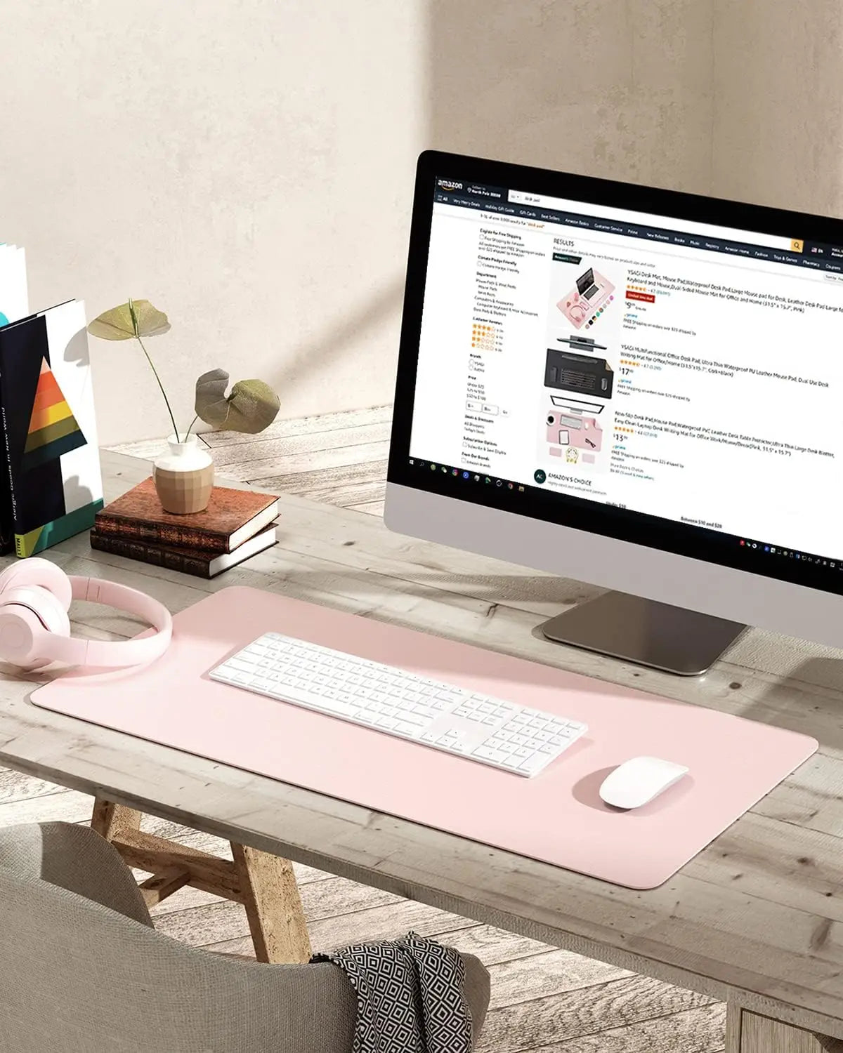 60X35CM Office Desk Pad,Waterproof Leather Desk Table Protector,Easy Clean Laptop Desk Writing Mat for Office Work/Home/Decor