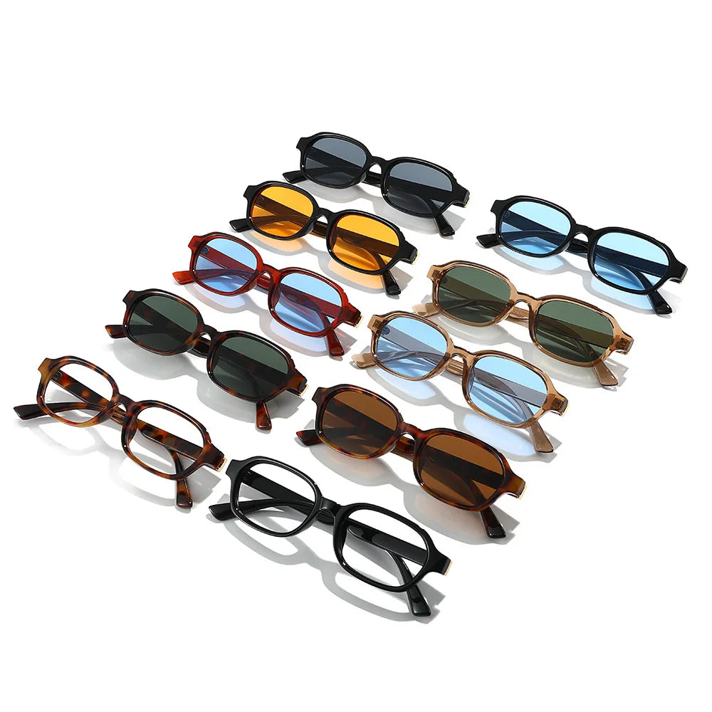 JNPCXI New Square Candy Color Sunglasses Women Fashion Leopard Tea Shades UV400