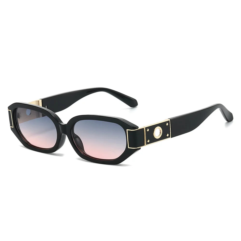 JNPCXI New Polygon Rectangle Women Sunglasses Fashion Gradient Green Shades UV400 Men Trending Outdoor Sun Glasses