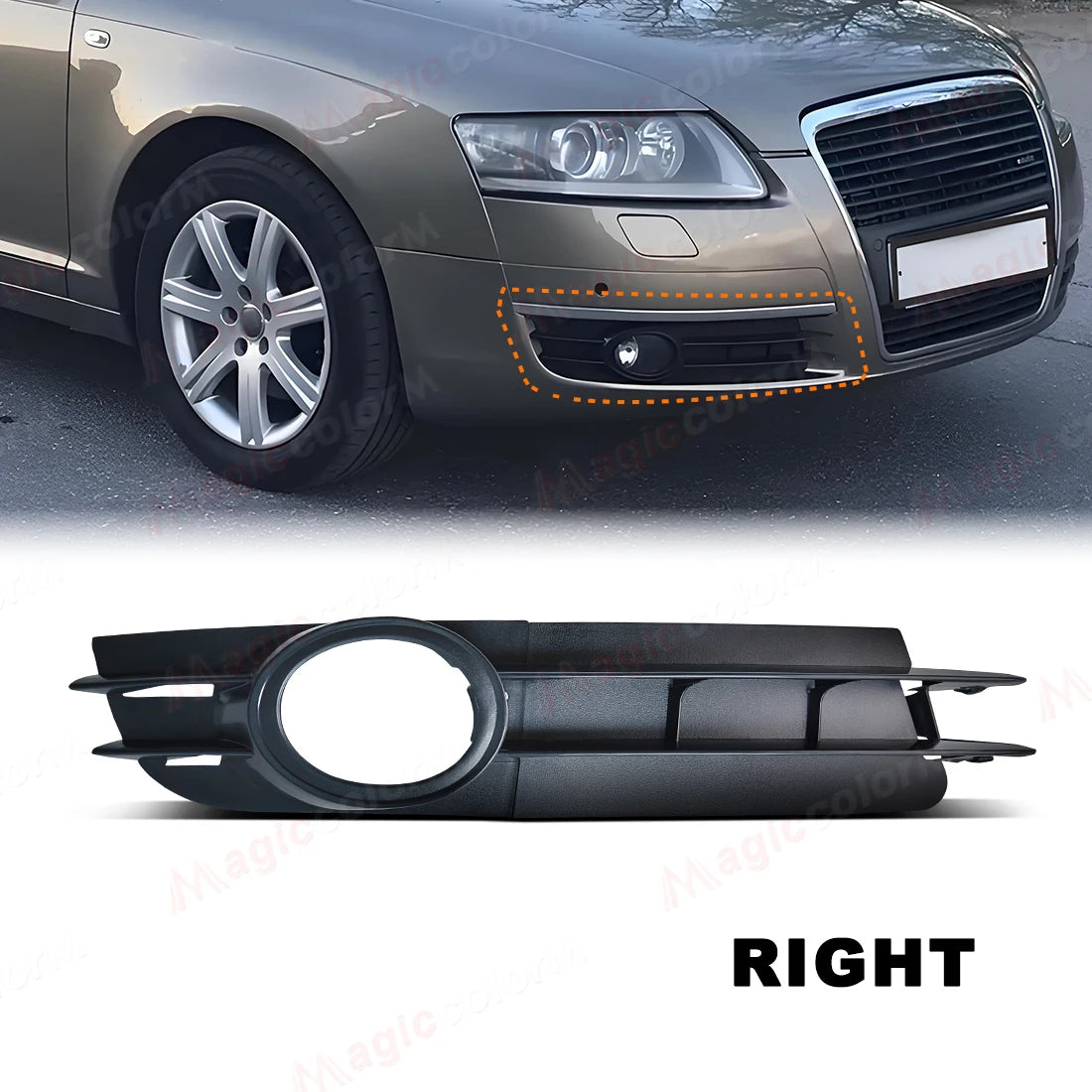 Car Front Bumper Grill Grille For Audi A6 C6 2005 2006 2007 2008 Front Bumper Fog Lamps Covers Left Right 4F0807682A 4F0807681A