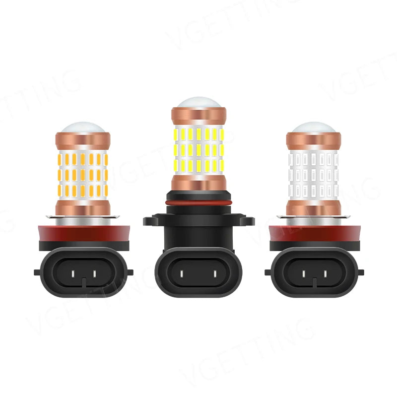 2PCS LED Fog Lamp H11 9006 12V 4W Fog Light Bulbs White Yellow Red Car Led Fog Light Bulb Waterproof Universal Car Accessories