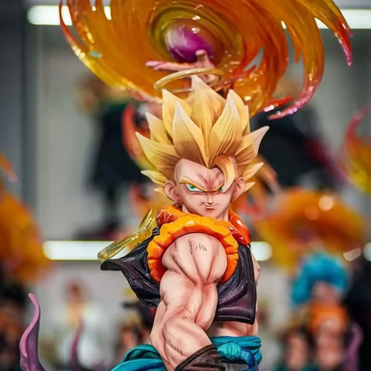 JT Statue 45cm/17.72inch Dragon Ball Z Gogeta Figure 3 Heads Replace Super Saiyan Action Figure Collection Model Toys Gifts