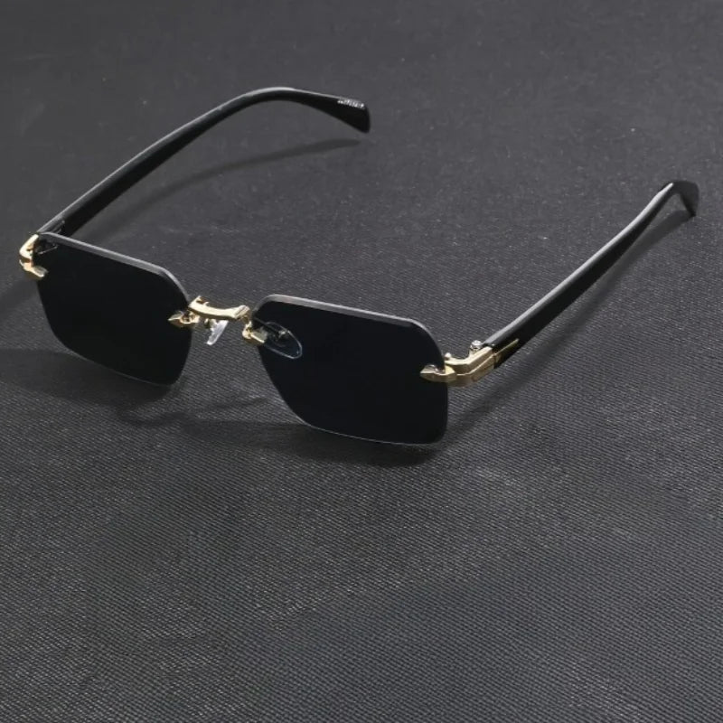 Men's Classic Borderless Beam Frame Fashion Sunglasses UV400 Protection FunctionFashionable Decorative Accessories Outdoor