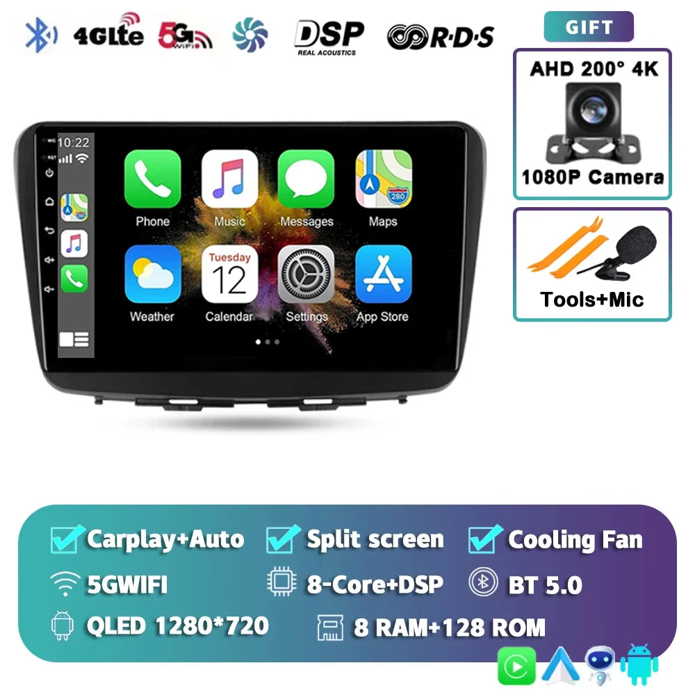 For Suzuki Baleno 2 2015 - 2022 2K 12+256 QLED Android 15 CarPlay Car Radio Multimedia Video Player GPS stereo Head Unit 4G WIFI