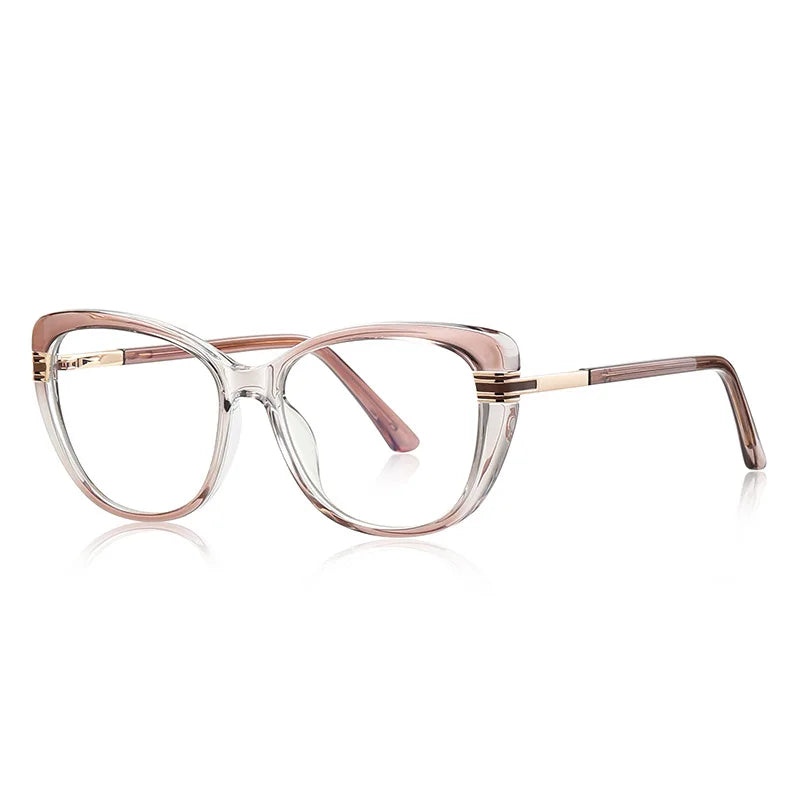 JNPCXI New Vintage Cat Eye Women TR90 Glasses Frame Fashion Clear Anti-Blu-Ray Lens Eyewear Men Optical Frame