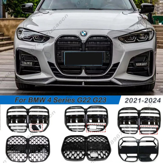 ACC Auto Racing Grid For BMW 4 Series G22 G23 Coupe 2 Doors 425i 430i M440i 2021-2024 Car Front Bumper Grille CS Style Black