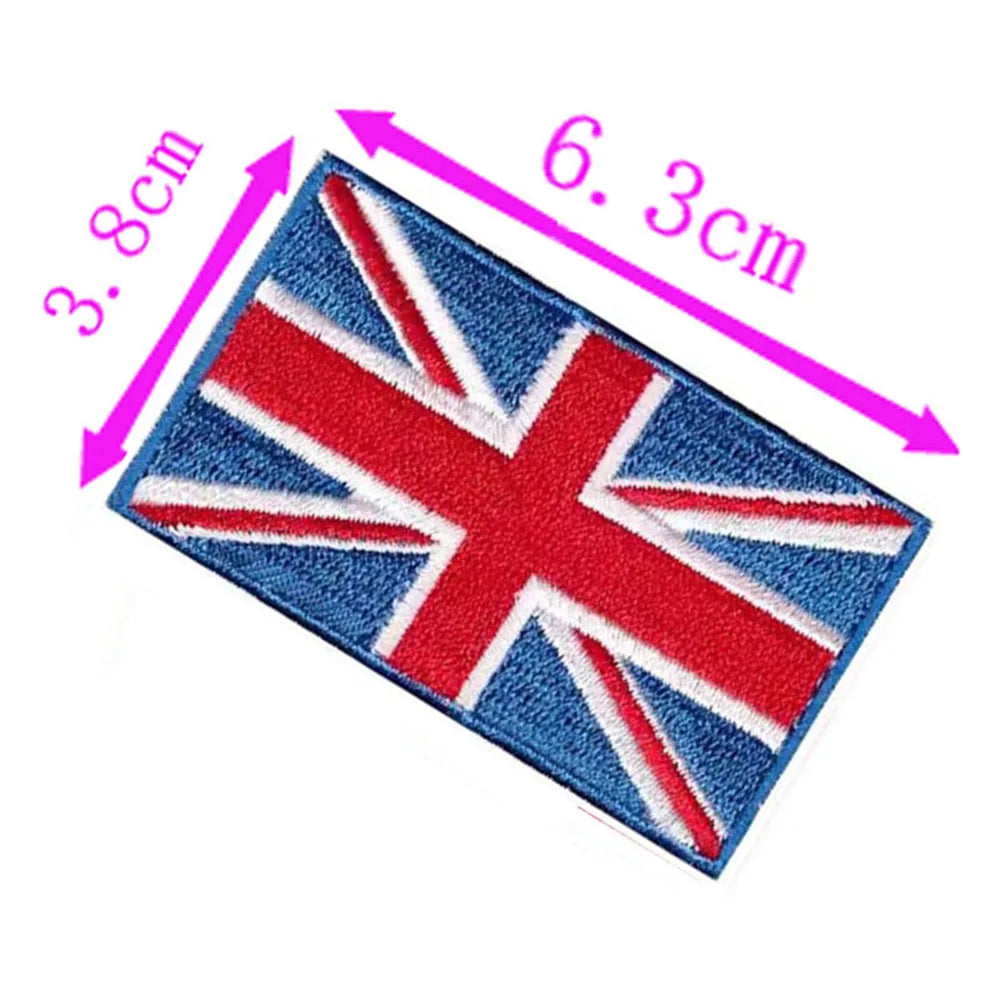 Britain Country Flag Embroidery Patch 6.3cm Wide Iron On Sew On Backing/Hot Cut