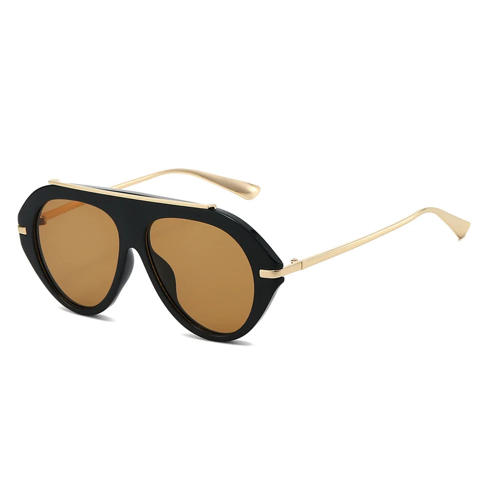 JNPCXI Ins Popular Fashion Oversized Leopard Green Pilot Sunglasses Women Shades UV400 Retro Gradient Men Sun Glasses