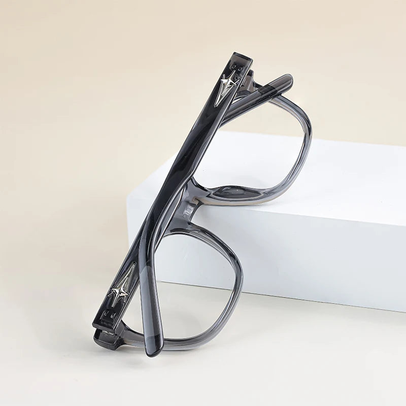 CATERSIDE Flat Light Glasses Men Brand Design TR90 Square Frames Eyewear Women Business Minimalist Fashion Transparent Lens