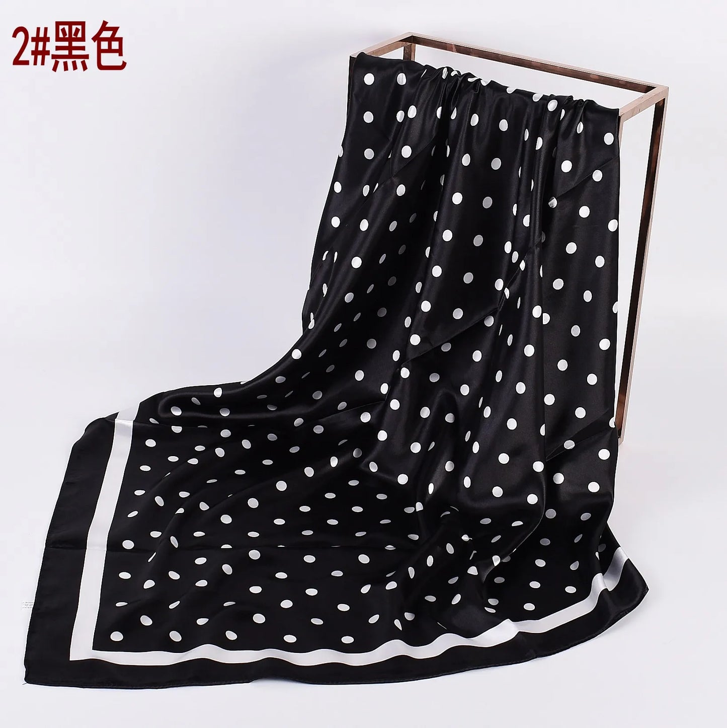 Summer new fashionable temperament wavelet dot 90CM large square scarf printed with fashionable square silk