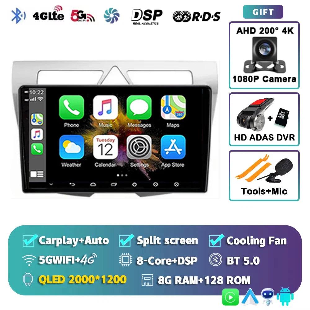 For Kia Morning Picanto 2007 - 2011 2K 12+256 QLED Android 15 CarPlay Car Radio Multimedia Video Player GPS stereo Head Unit