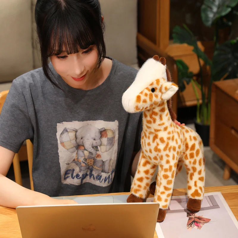 25/35cm Simulation Giraffe Plush Lifelike Stuffed Doll Home Ornament Zoo Souvenir Birthday Gifts
