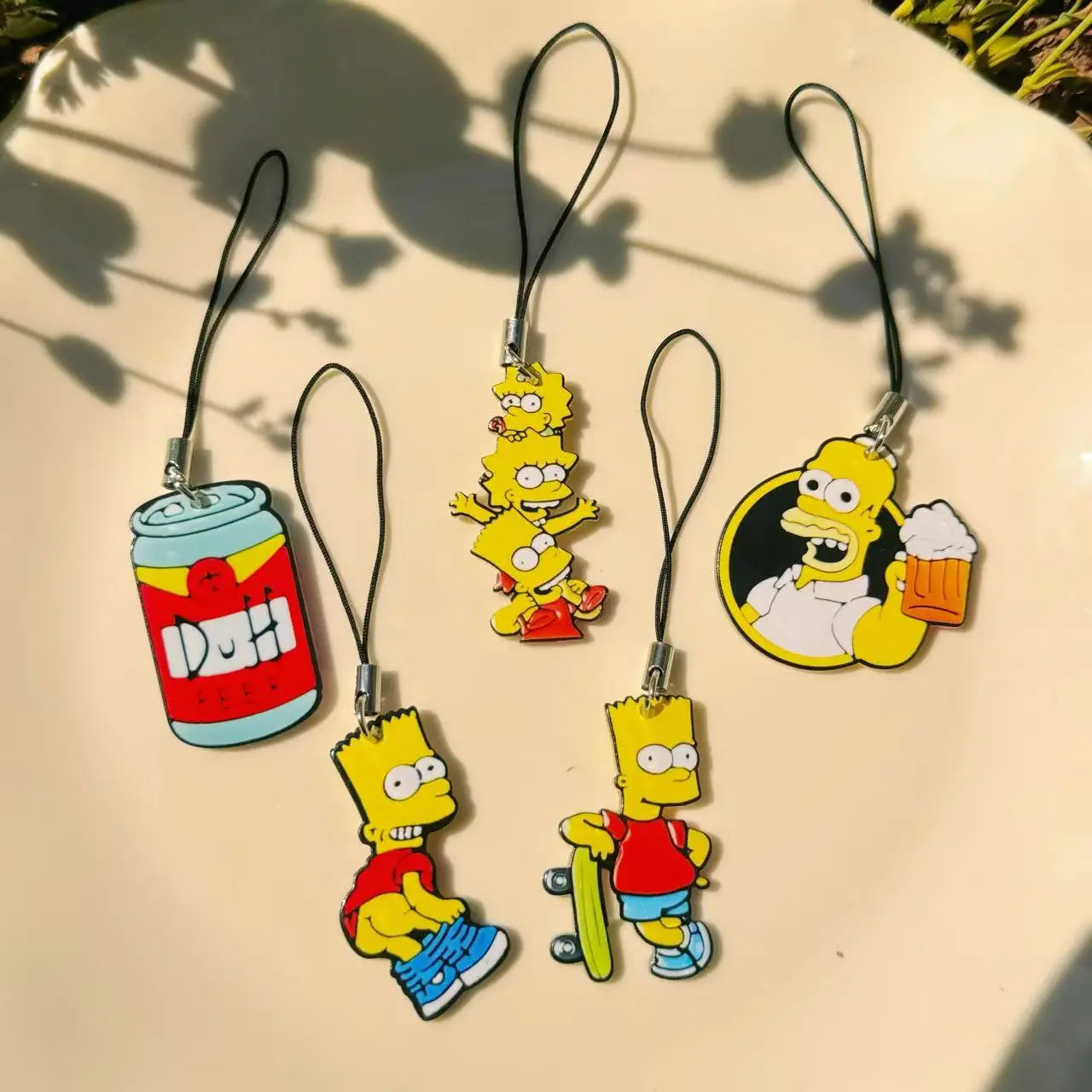 5/10PCS Cute Phone Chains, Acrylic Cartoon Phone Pendant Charms, Anti-Loss Lanyard Keychain