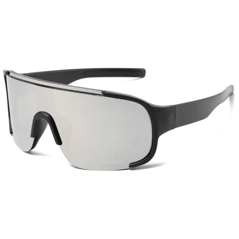3-piece Set of Y2K Style Sports and Fashion Glasses, White MERCURY Silver Mirror Lenses
