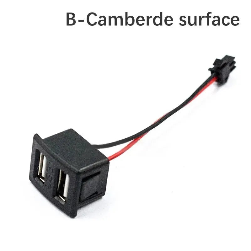 1/2Pcs Black Double Layer Usb Female Base Type-C Socket and Female Usb Lamp Charging Socket Power Socket With Cable Connector