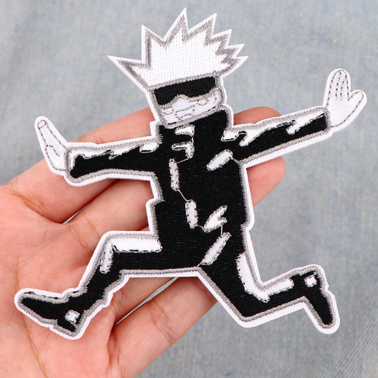 Gojo Satoru Clothes Patches Embroidered Diy Iron on Patches for Clothing Jacket Badges Sewing Stickers Applique Anime Patches