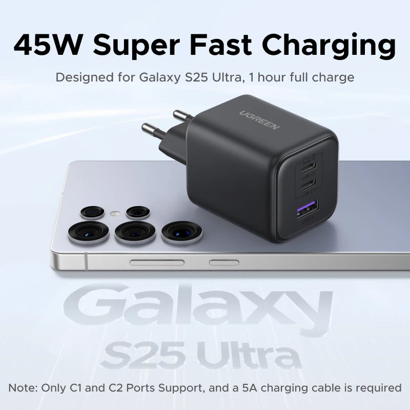 [EU Plug] 45W-20W GaN Charger PD3.0 PPS QC3.0 USB C Fast Charger iPhone Samsung