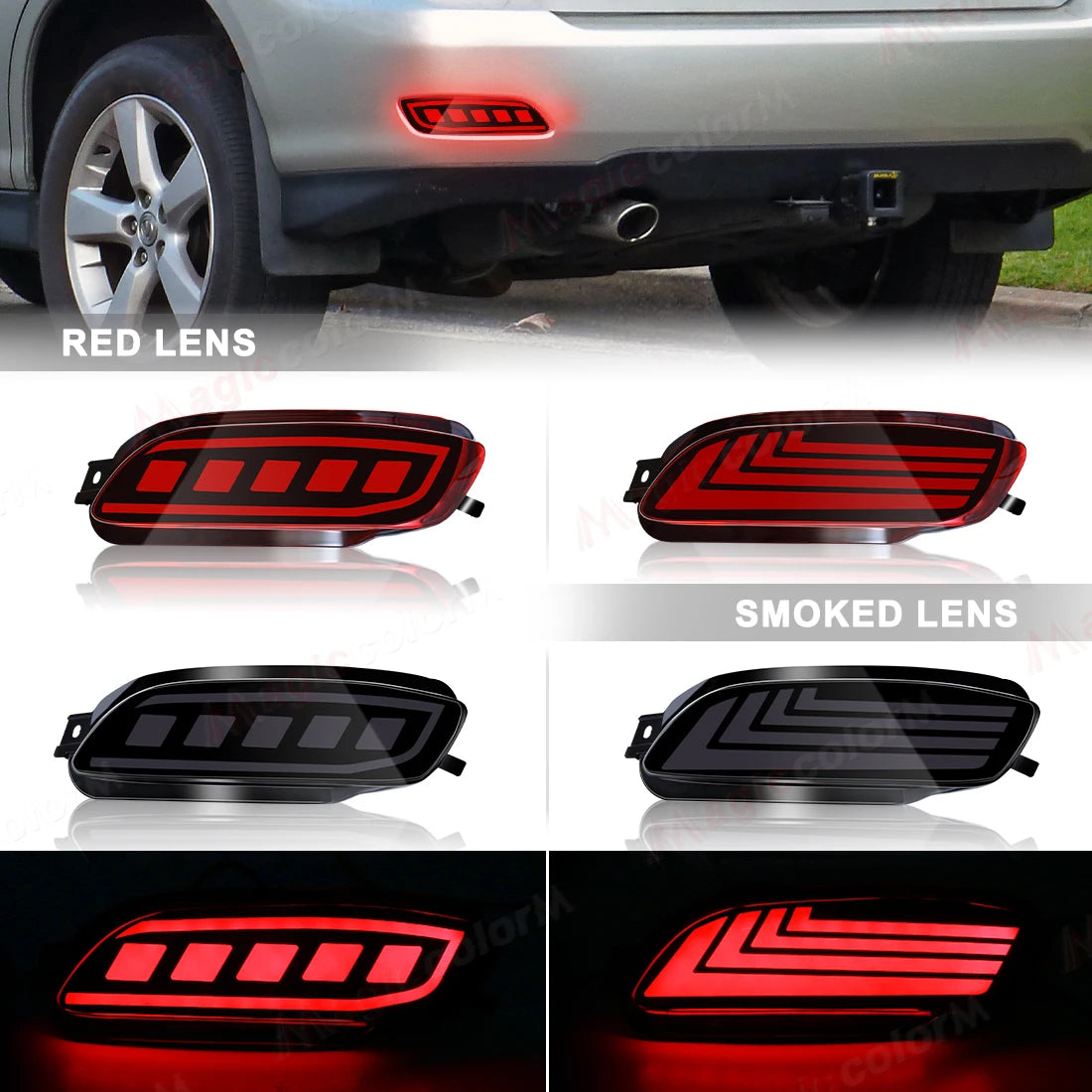 For Lexus RX For Toyota Harrier 2003 - 2008 For Venza 2013 - 2015 Rear Bumper Reflector Lights Dynamic Turn Signal Brake Lamps