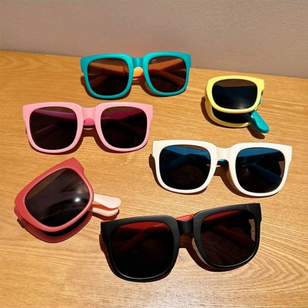 Candy Color  Sunglasses for Kids Folding Large Frame Sunglasses Children's Folding Glasses