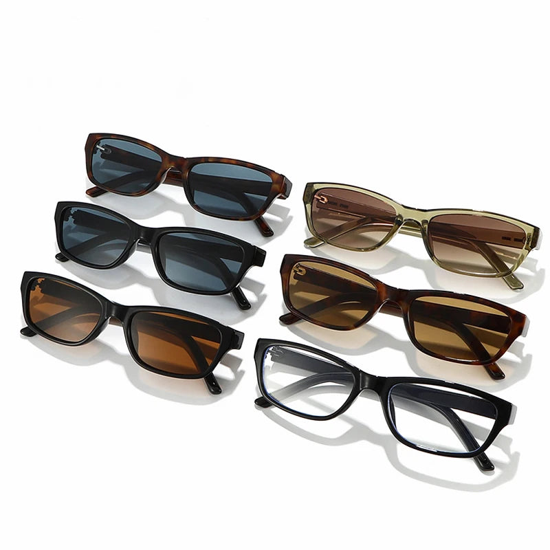 JNPCXI Retro Rectangle Sunglasses Women UV400 Protection Eyewear for Female Male Fashion Punk Sun Glasses Shades