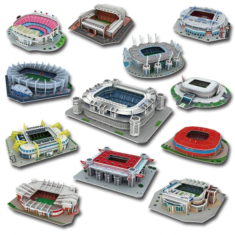 3D Soccer Stadium Puzzle Construction PuzzlesDIY Paper Intellectual Development Educational Toys Christmas Gifts