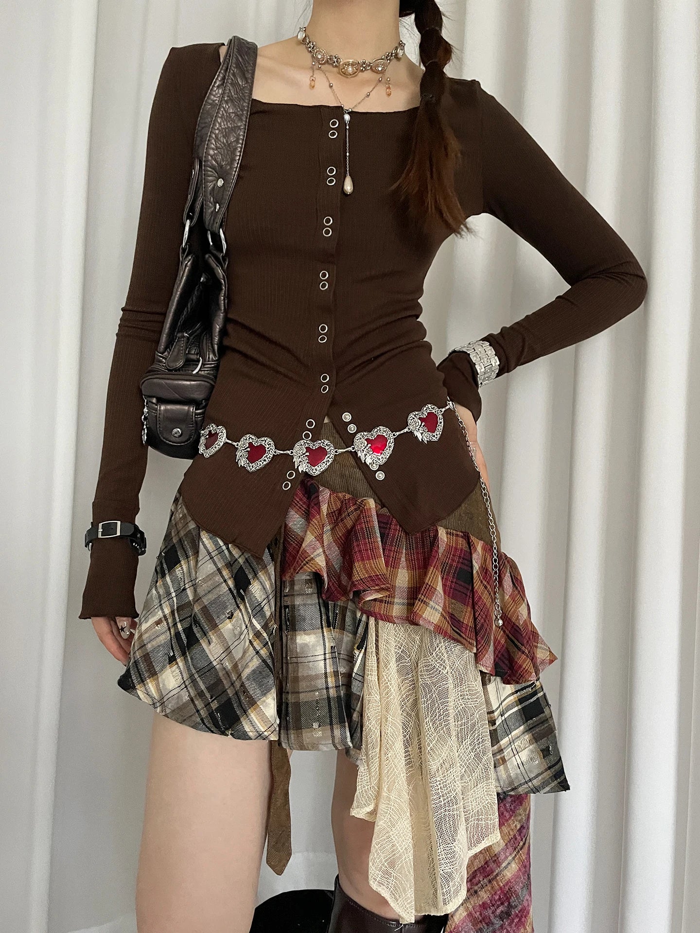 Retro Bohemian Style Heart Belt For Women With Skirt Design Sense Ethnic Style Leather Belt For Jeans