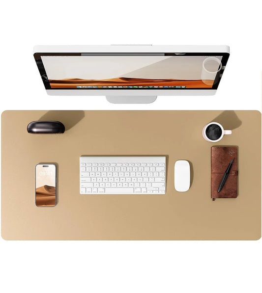 Large Latte Mouse Pad, Office Desk Mat, Non-Slip PU Leather Desk Pad Protector