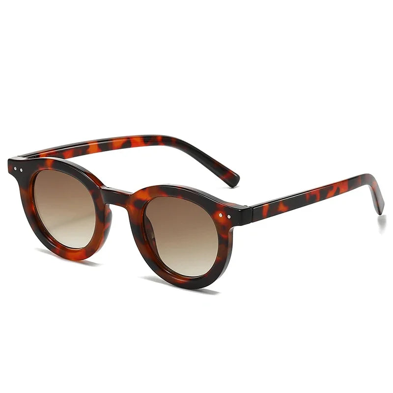 JNPCXI New Oval Sunglasses Women Fashion Clear Gradient Shades UV400 Black Orange Men Trending Rivets Punk Sun Glasses