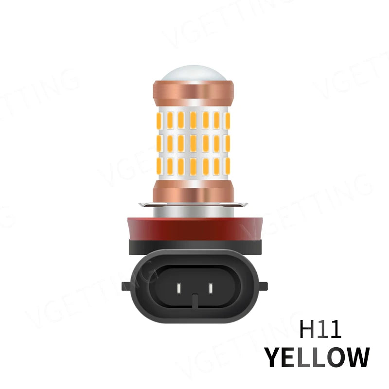 2PCS LED Fog Lamp H11 9006 12V 4W Fog Light Bulbs White Yellow Red Car Led Fog Light Bulb Waterproof Universal Car Accessories