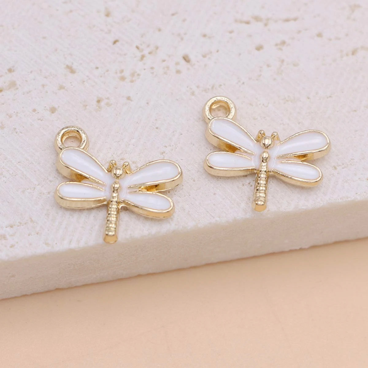 10Pcs Gold Plated Enamel Dragonfly Charms Pendant for Jewelry Making Earrings Bracelet Necklace Accessories DIY Craft Findings