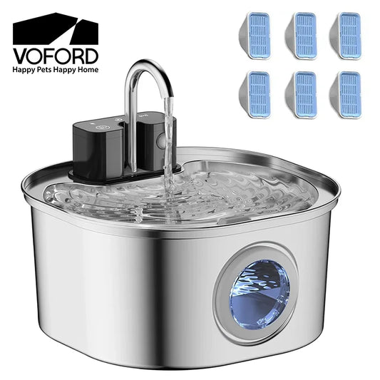 3.2L Stainless Steel Pet Water Feeder,4000mAh Battery Wireless Auto Cat Fountain