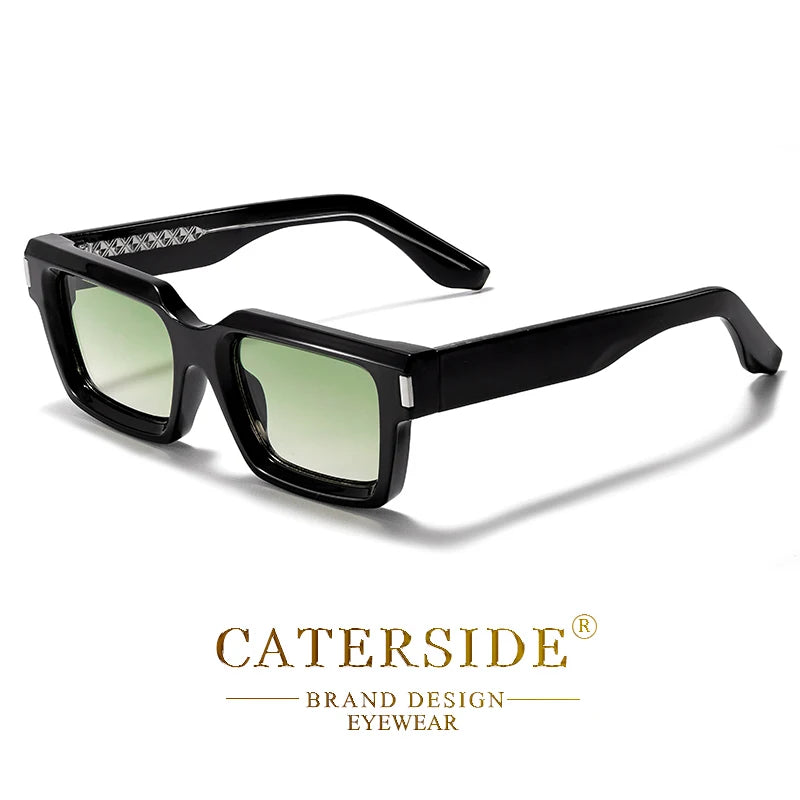 CATERSIDE Vintage Punk Men's Square Sunglasses Brand Design Small Frame Sun Glasses Party Travel Glasses Gift Ideal Choice