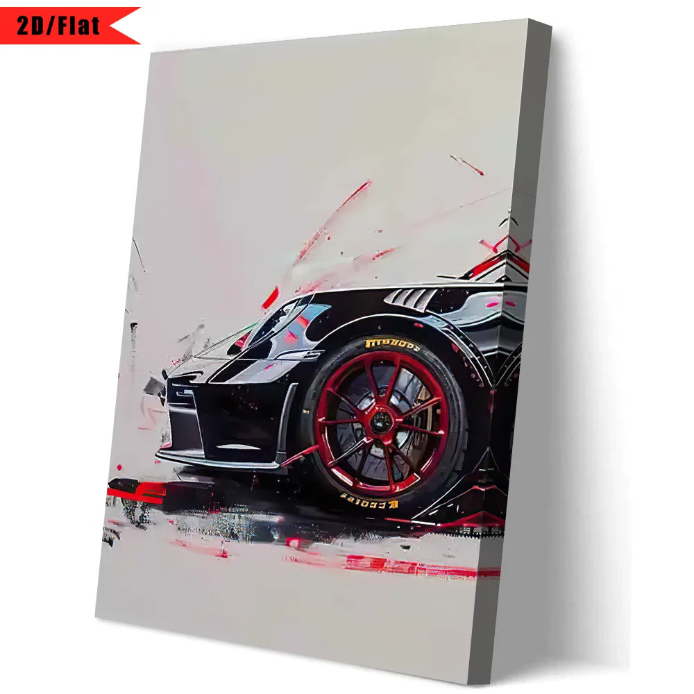 Popular Super Sports Car GT3 RS Graffiti Wall Art, HD Canvas Poster, Home Decor