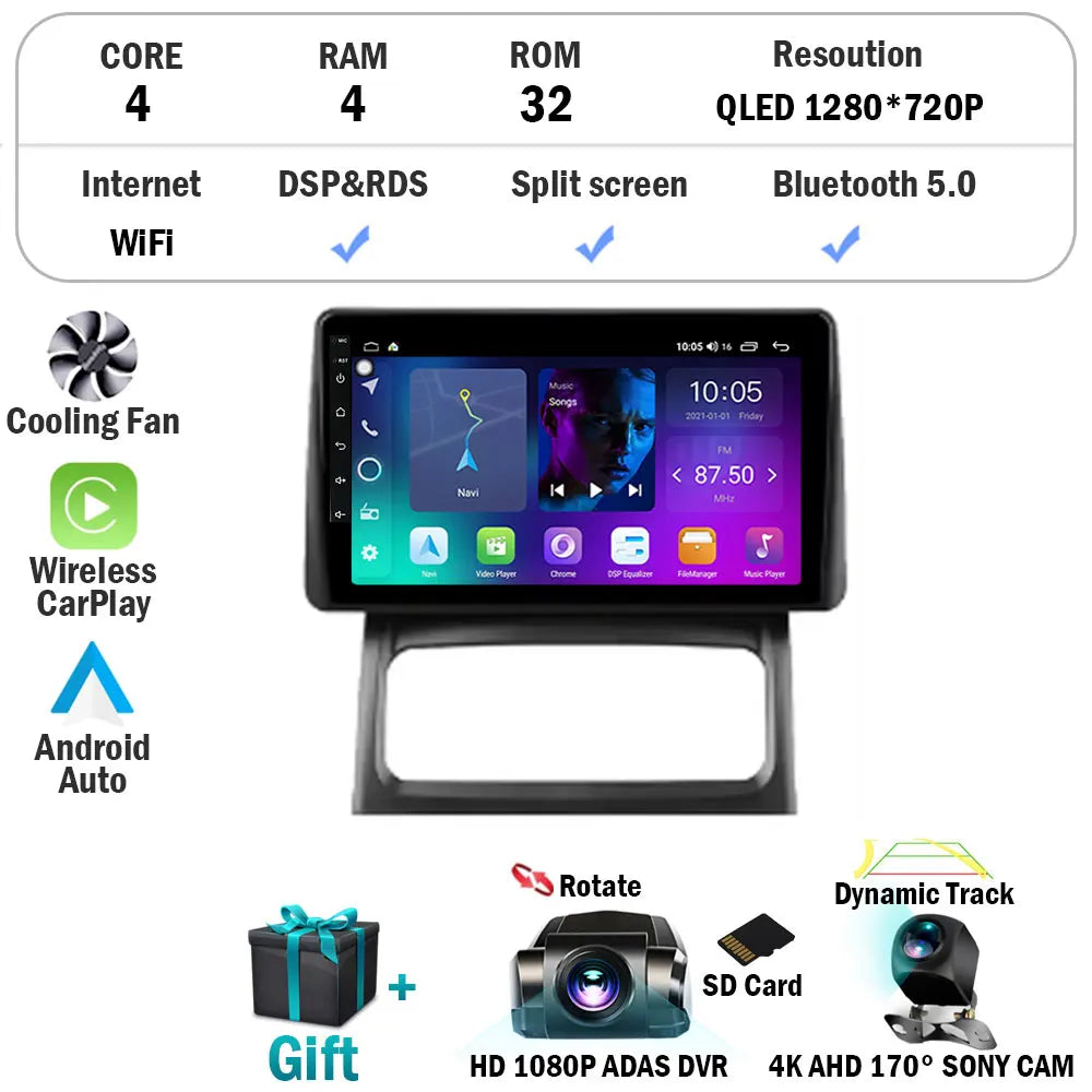 Android 15 Car Radio Carplay For Renault Clio 2 BB CB 2001 - 2012 Navigation GPS Android Auto Screen Stereo 5G Wifi BT DSP