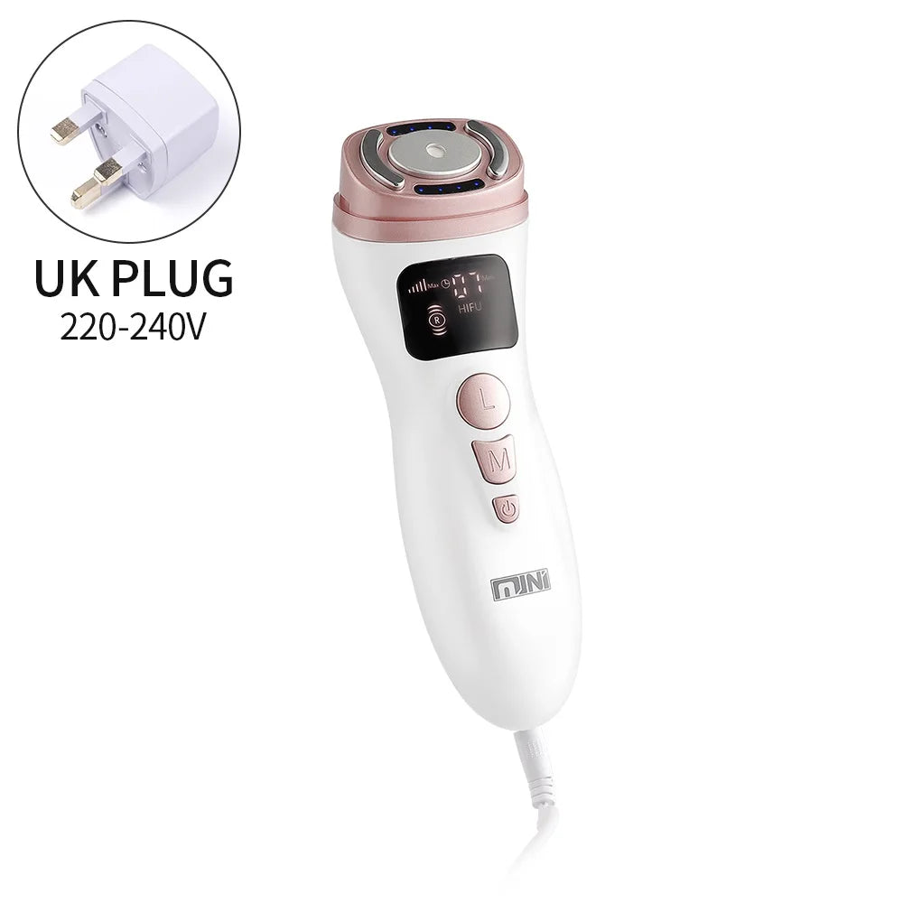Mini HIFU Machine Ultrasonic RF EMS HIFU Skin Tightening Facial Lifting Device Face Chin Neck Eye Anti Wrinkle Massager Home Use