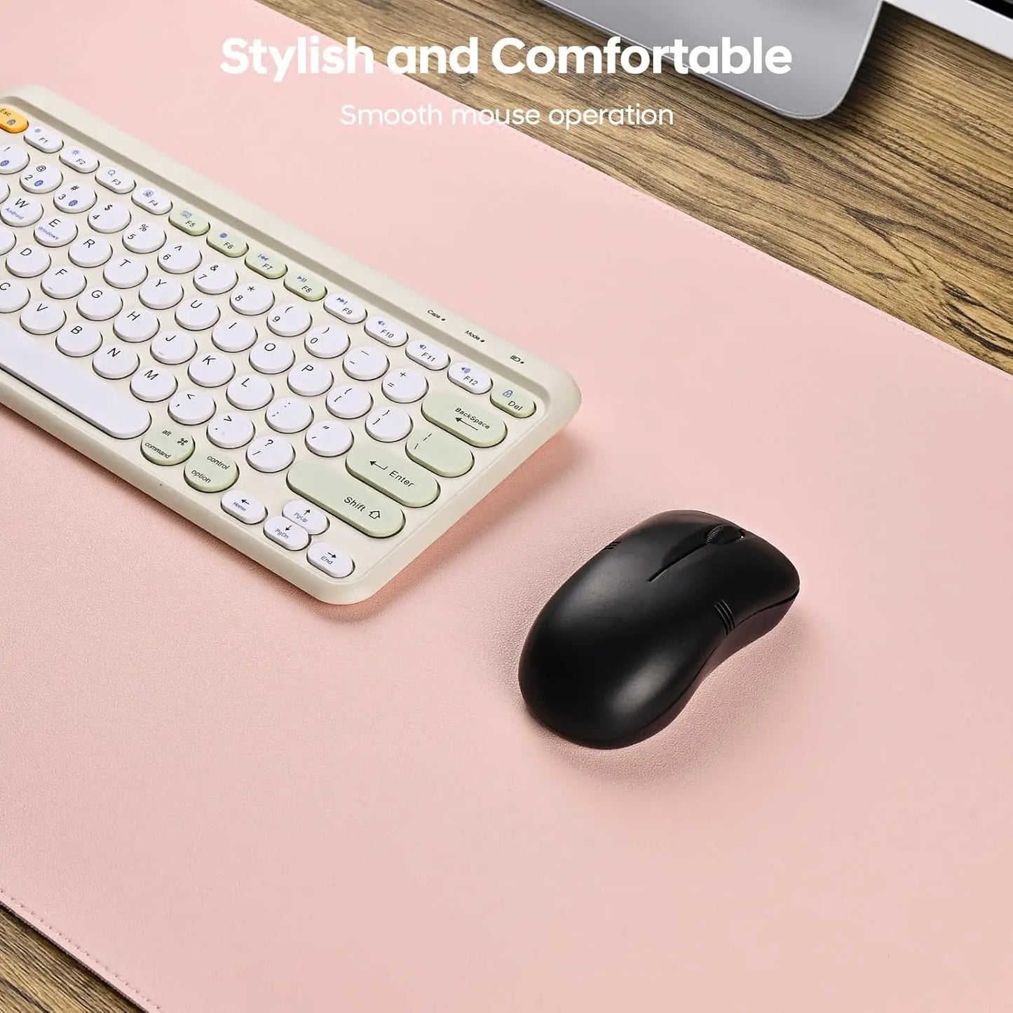 Mouse Pad Large ,PU Desk Pad , Office Desk Mat, Non-Slip PU Leather Desk Blotter, Computer Desk Pad for Office and School