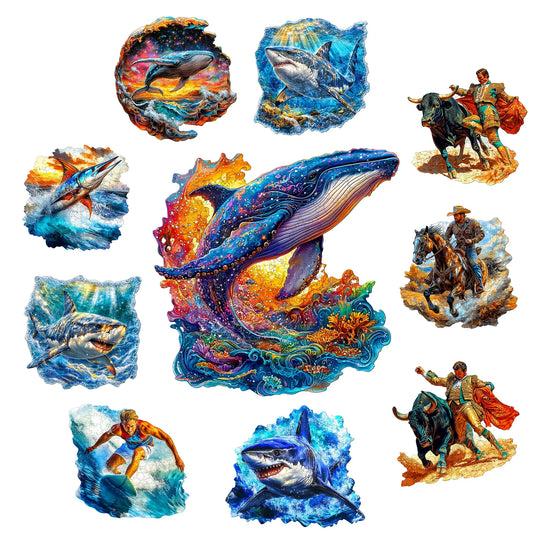 Animal And Human Wooden Jigsaw Puzzle Home Wooden Decor Christmas and Halloween Gift Toy For Teen And Kid