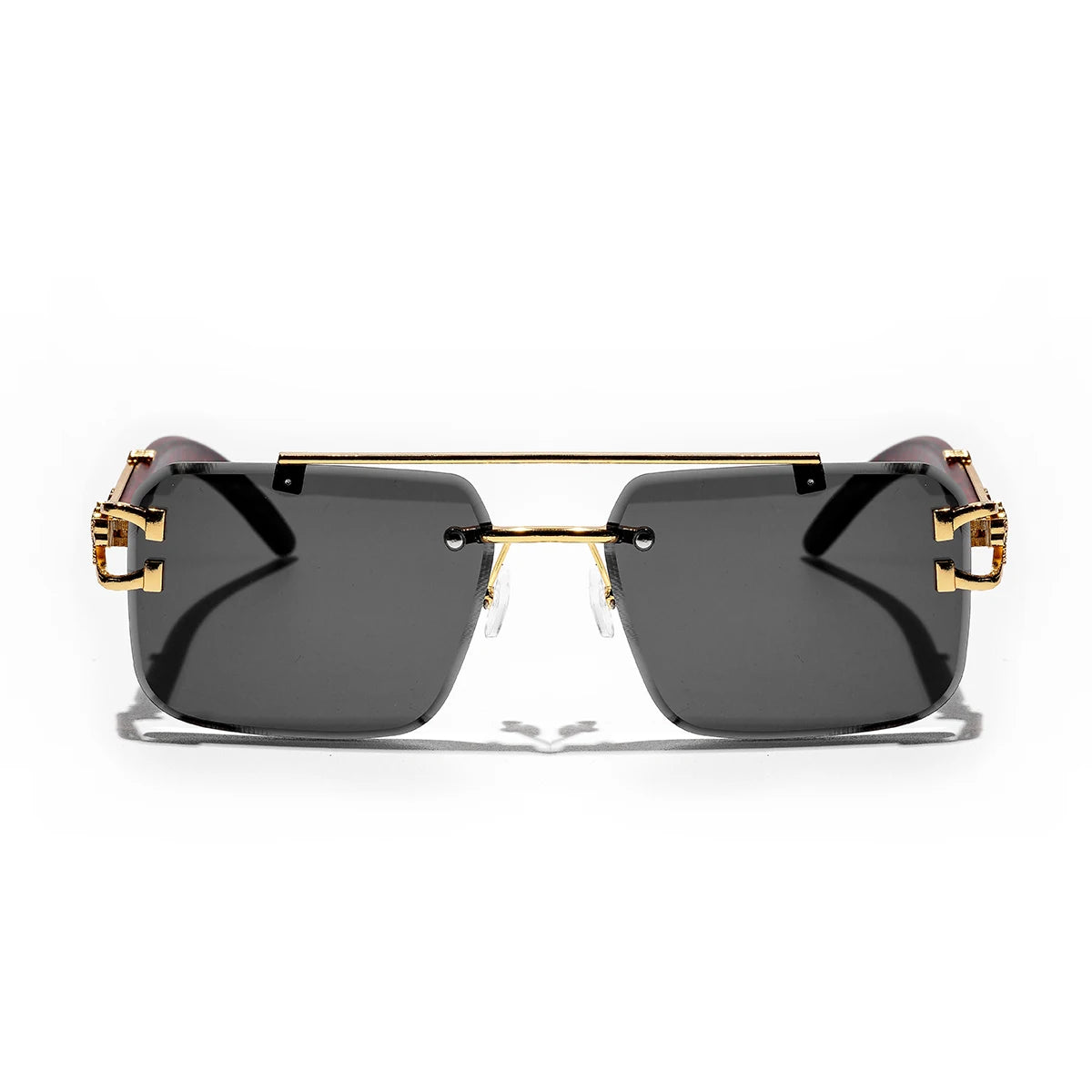 Ruiao Rimless Pilot Luxury Designer Brand Square Sunglasses Diamond Cut Shades UV400 Frameless Eye Glasses for Men And women
