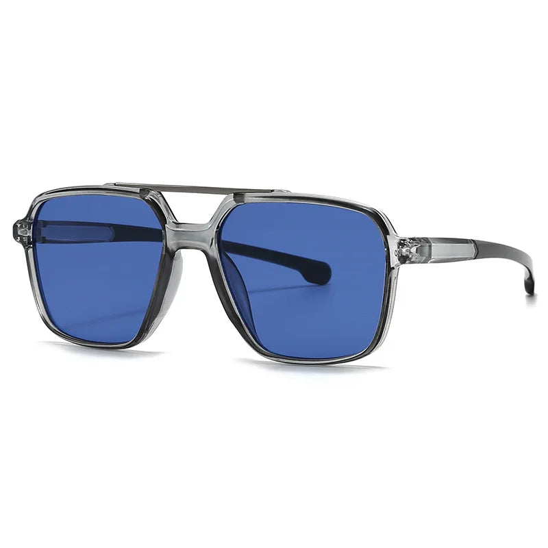 JNPCXI New Vintage Double Bridge Square Pilot Sunglasses Men Luxury Classic Women Green Sun Glass Driving Shades UV400
