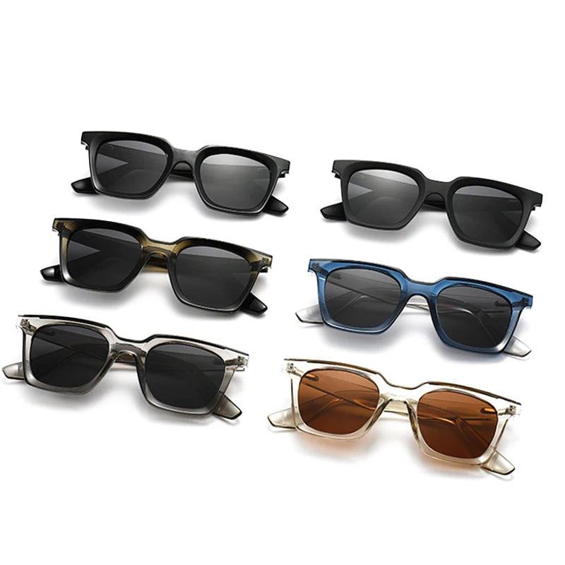 JNPCXI New Square Women Sunglasses Shades UV400 Fashion Clear Lens Frame Men Blue Sun Glasses