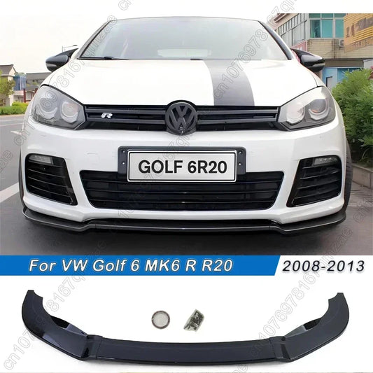 For Volkswagen Golf 6 MK6 R R20 2008-2013 Maxton Style Front Bumper Splitter Lip Diffuser Body Kit Spoiler Guard Gloss Black