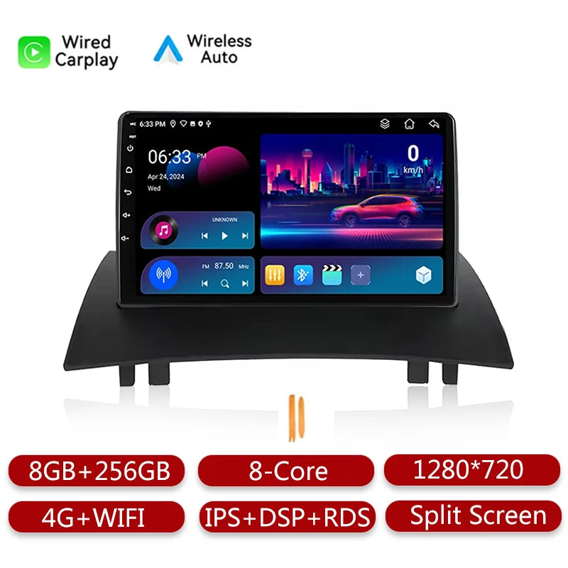 Android Radio For Renault Megane 2 2002-2009 Wireless Carplay Car Multimedia Player GPS Navigation 4G