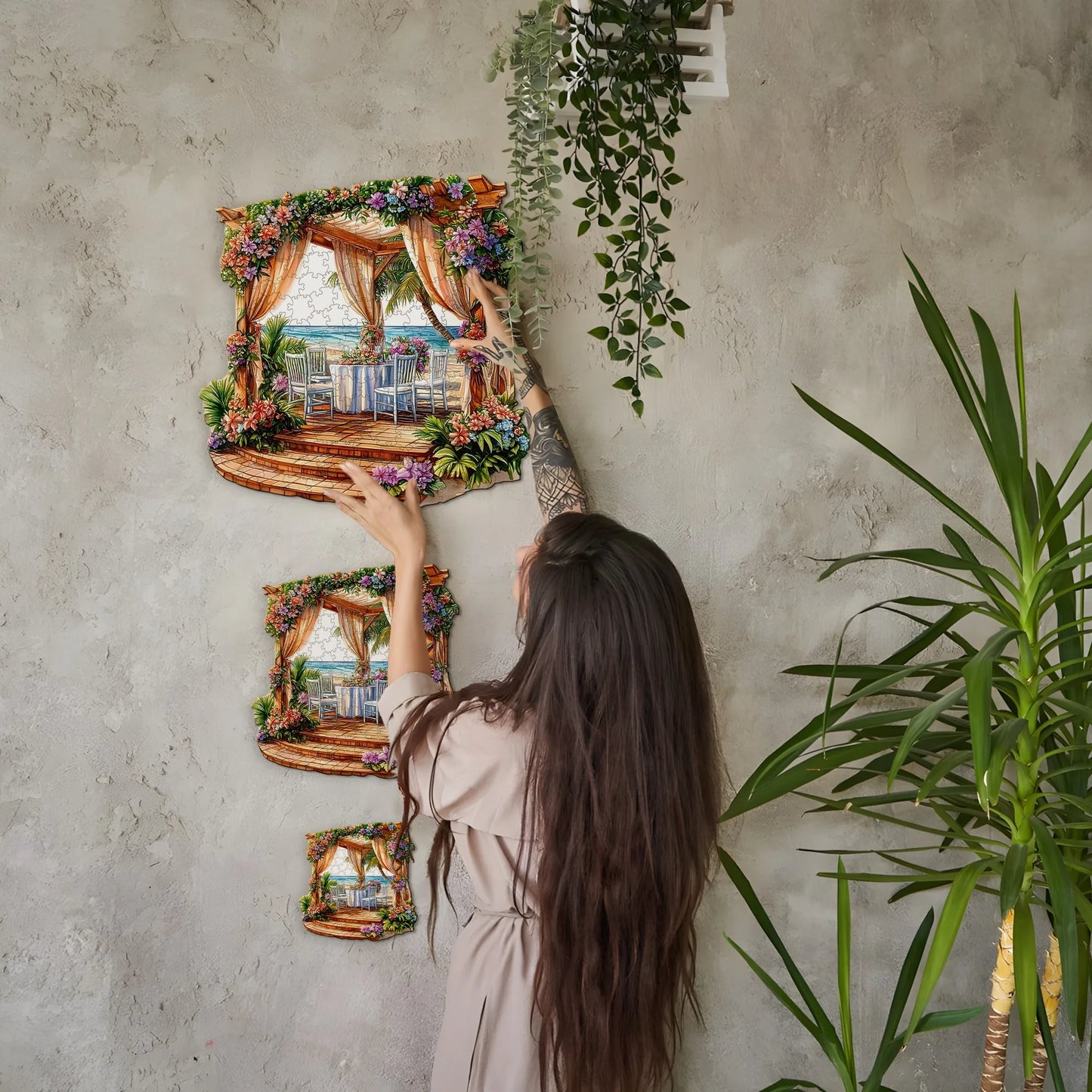 Challenging Wooden Jigsaw Puzzles Home Decor Unique Shape Christmas and Halloween Gift Toy for Teen and Kid