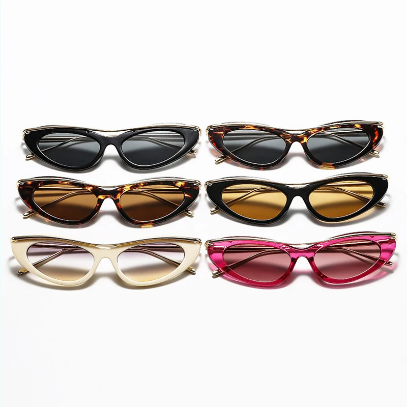 JNPCXI New Small Cat Eye Retro Sunglasses Women Fashion Brand Design Gradient Shades UV400 Men Punk Sun Glasses